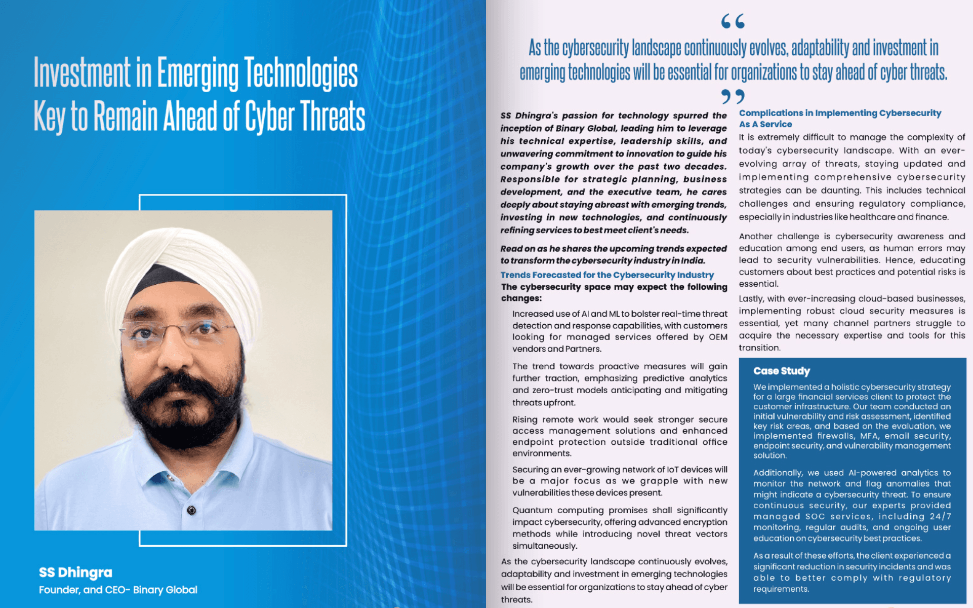Investment in Emerging Technologies Key to Remain Ahead of Cyber Threats